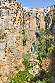 The Guadalevin gorge with the Puente Nuevo or New Bridge