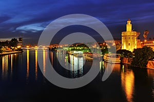 Guadalquivir River and the Torre del Oro in Sevile