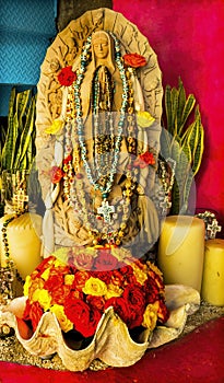 Guadalupe Mary Shrine Beach Restaurant Decoration Cabo San Lucas Mexico