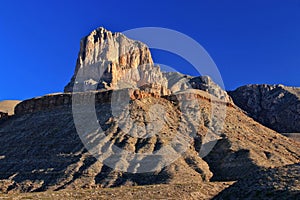 Guadalupe Mountains National Park with El Capitan Peak in First Morning Light, Texas photo