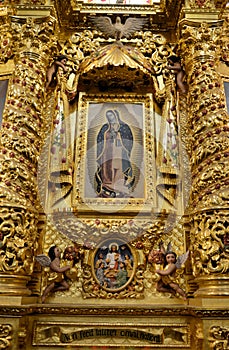 Guadalupe Virgin inside the Church of Santo Domingo, Oaxaca