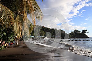 Guadeloupe black sand beach