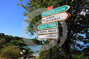 Guadeloupe directions sign