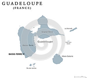 Guadeloupe political map