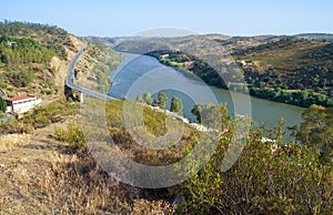 The Guadiana river near Pomarao forms the Portuguese-Spanish border. Beja. Portugal