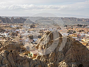 Guadix cave houses and desereted mountains, Spain