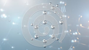 guaiacol molecular structure, 3d model molecule, phenolic compound, structural chemical formula view from a microscope