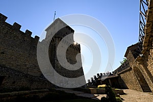 Guaita Castle in San Marino. Tower of Rocca della Guaita castle