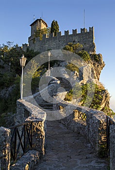 Guaita, the First Tower of San Marino.Monte Titano.