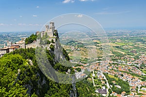 Guaita Tower above the Republic of  San Marino