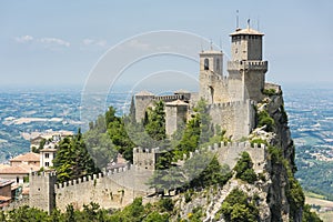 Guaita Tower above the Republic of  San Marino