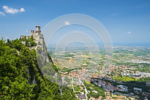 Guaita Tower above the Republic of  San Marino