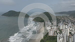 Guaiuba beach in Guaruja, Sao Paulo, Brazil, seen from the top