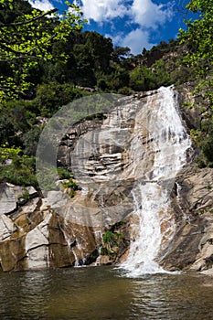 Gualba waterfall. Montseny, Spain.