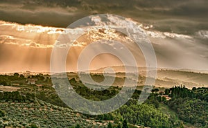 Gualdo Cattaneo, Perugia, Umbria, Italy: landscape at morning