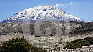 Guallatiri active volcano, Altiplano, Andes, Chile photo