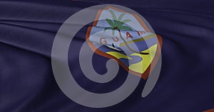 Guam flag fluttering in light breeze