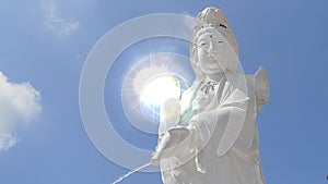 Guan Yin Statue On Nice Sky And Lighting Effect