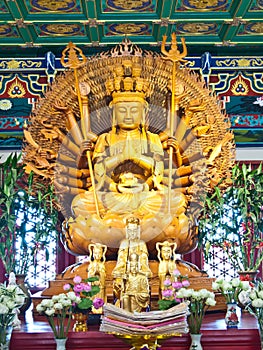 Guan Yin statue in temple , Thailand