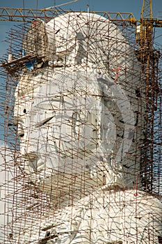 Guan Yin statue under construction, Wat huay pla kang