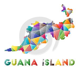 Guana Island - colorful low poly island shape.