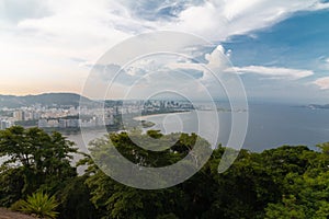 The Guanabara bay view from Sugar loaf at sunset.