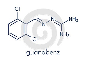Guanabenz antihypertensive drug molecule. Skeletal formula.