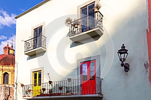 Guanajuato, Mexico, Scenic cobbled streets and traditional colorful colonial architecture in Guanajuato historic city