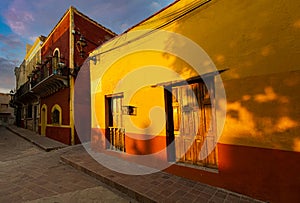 Guanajuato, Mexico, Scenic cobbled streets and traditional colorful colonial architecture in Guanajuato historic city