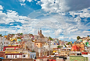 Guanajuato, Mexico, scenic colorful old town streets