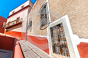 Guanajuato, Mexico, scenic colorful streets in historic city center