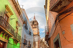 Guanajuato, Mexico, scenic colorful streets in historic city center