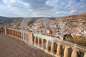 Guanajuato panoramic view f.om a scenic city lookout near Pipila Monument