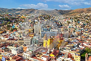 Guanajuato panoramic view from a scenic city lookout