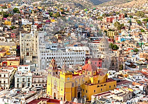 Guanajuato panoramic view from a scenic city lookout