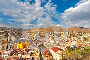 Guanajuato panoramic view from a scenic city lookout near Pipila Monument