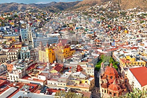 Guanajuato panoramic view from a scenic city lookout near Pipila Monument