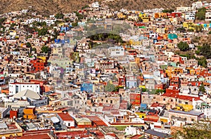 Guanajuato panoramic view from a scenic city lookout near Pipila Monument