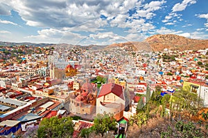 Guanajuato, scenic city lookout and panoramic views from city funicular