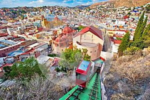 Guanajuato, scenic city lookout and panoramic views from city funicular