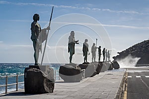 Guanche kings statues in Candelaria