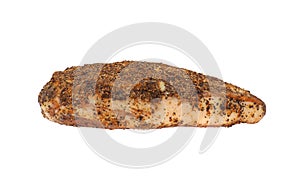 Guanciale, dry cured pork cheek isolated on white background