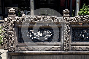 Guangzhou, China`s famous tourist attraction, the ancestral hall of Chen, a house with a distinctive architectural feature of Sout