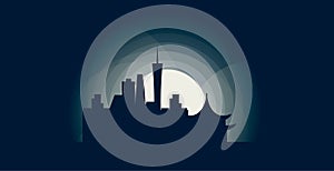 Guangzhou city cool skyline vector logo illustration