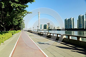 urban city stree sidewalk canton tower Guangzhou