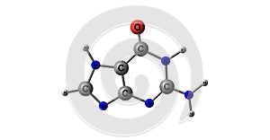 Guanine molecular structure isolated on white