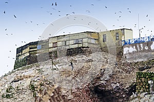 Guano collector's house in Islas Ballestas, Peru photo