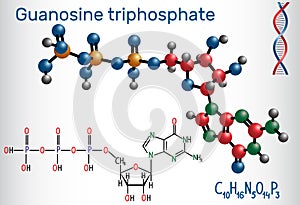 Guanosine triphosphate GTP molecule, it is used photo