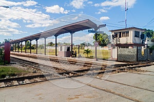 GUANTANAMO, CUBA - FEB 3, 2016: Platform of the railway station in Guantanamo, Cu