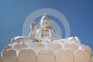 Guanyim or guan yin statue at chiangrai province.guanyin is goddess of mercy buddhist traditions in asia